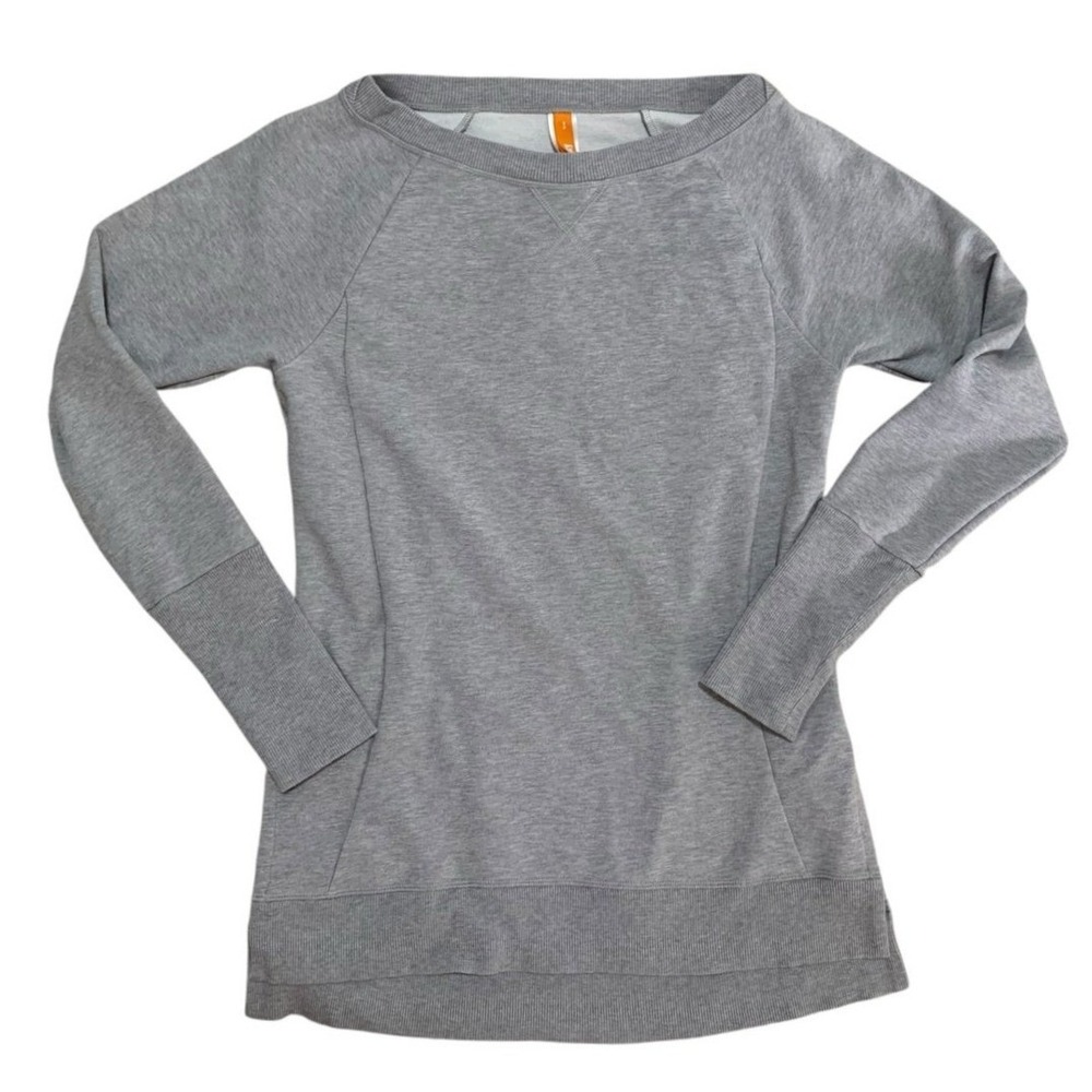 Lucy Sweatshirt Women Small Gray Raglan Long Sleeve Pocket Pullover Athleisure